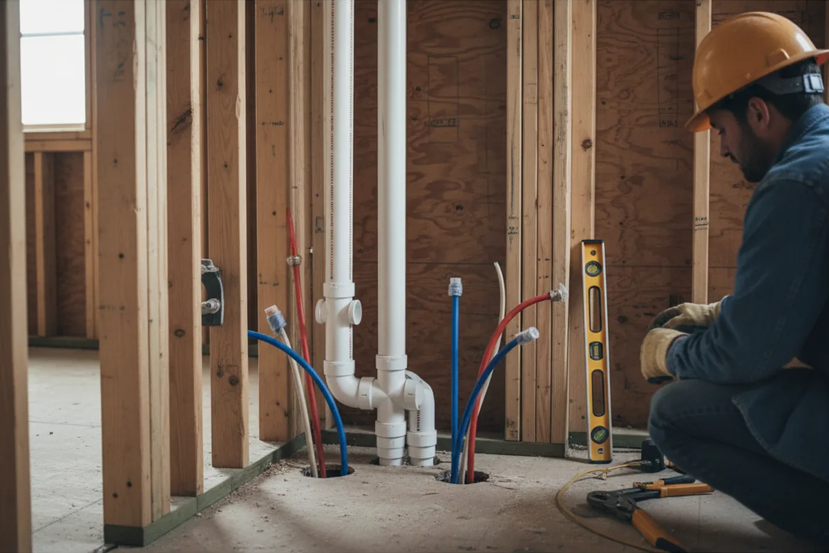 Drain and supply rough-in during Toilet Repair and Installation in Palmyra